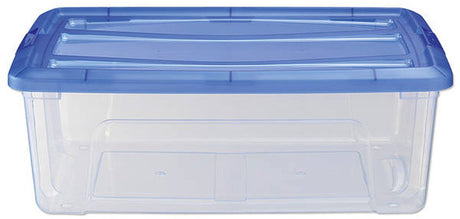 Iris top box boîte de rangement 30l 57,5x39x20,5 cm bleu transparent