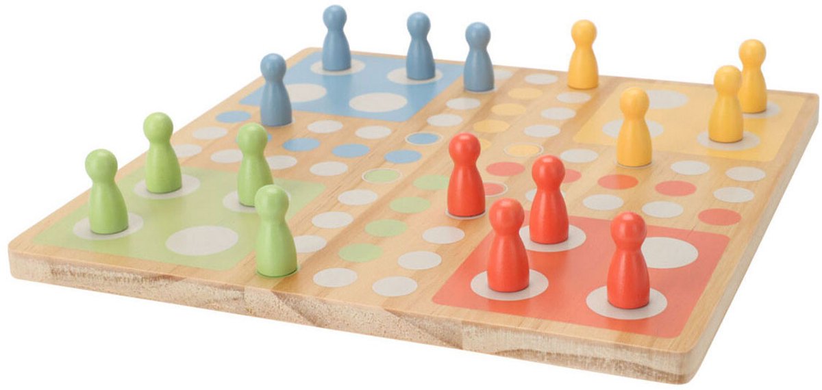 Jeu de société en bois ludo dans un sac en coton