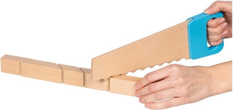 Goki Wooden Saw and Building Blocs avec Velcro Connection, 11dlg.