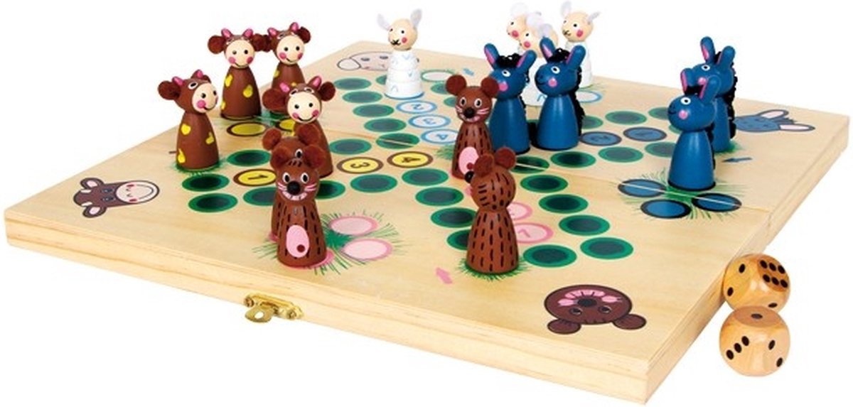 Small foot - jeu ludo en bois animaux de la ferme