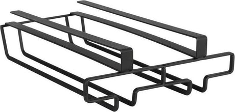 Wenko porte-verre à vin Klea acier noir 70x28cm pour 6 verres avec antidérapant - support de cuisine pour verres à vin - support à verres à vin suspendu - montage sans perçage