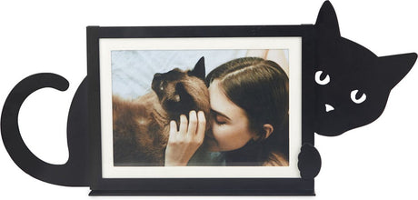 Balvi cadre photo cadre photo chat caché 10 x 15 métal noir horizontal