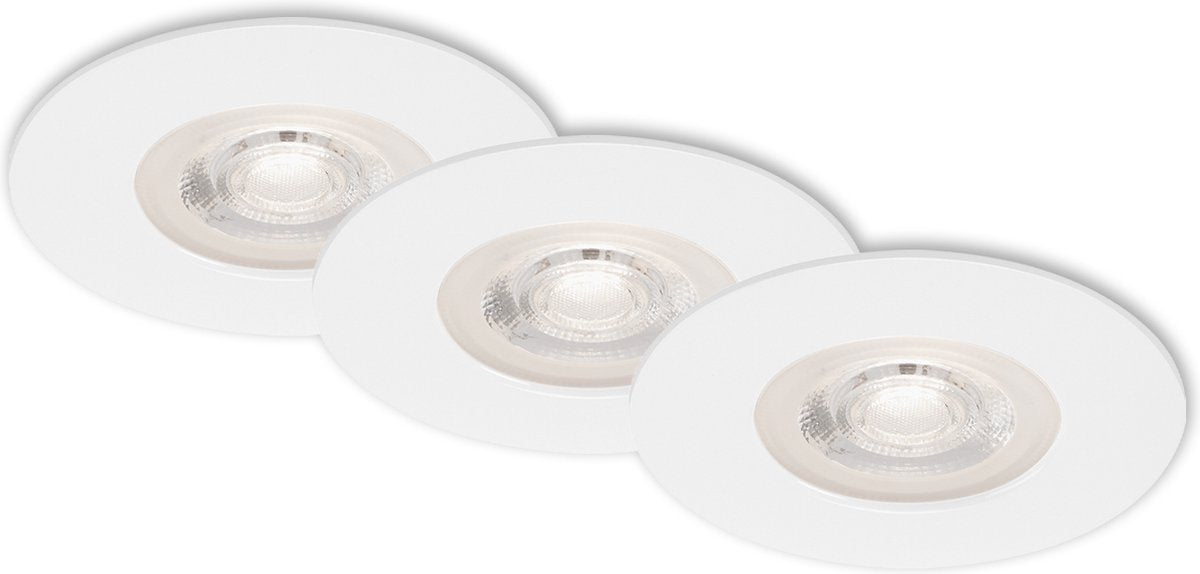 Briloner - lot de 3 spots encastrables LED - dimmable - éclairage salle de bain - ø9 cm - ip44 - 5w - 460 lm - 3 000 k - blanc