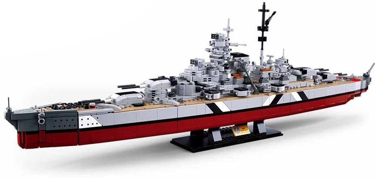 Sluban modelbricks kms bismarck jouets de construction de navires de guerre 2 en 1 – ensemble de construction de modèles de jouets de construction – boîte de construction avec 1849 blocs de construction – m38‑b1102