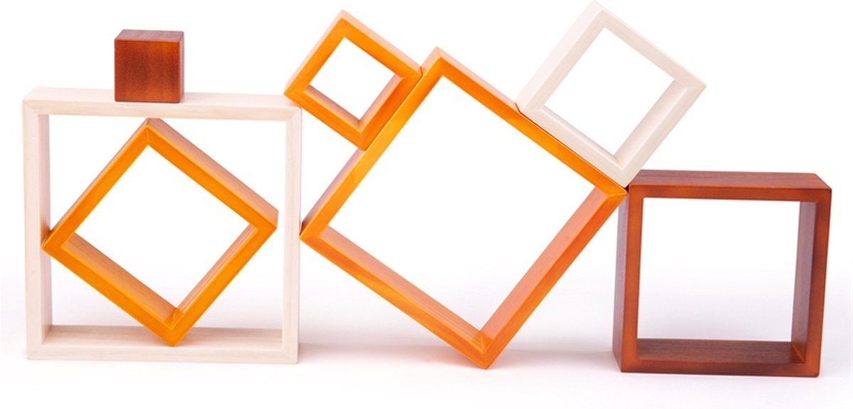 Bigjigs nature pile de carrés en bois