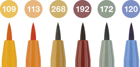 Stylo à dessin Faber-castell - stylo d'artiste Pitt - 6 pièces - récolte - fc-167179