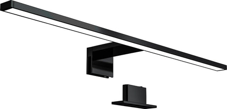 B.k.licht - lampe miroir led - noir - lampe salle de bain - éclairage miroir - l: 60cm - ip44 - 4 000k - 8w led