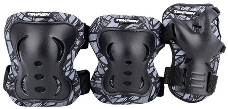 Tempish set de protection de skate pour adultes - protège-poignets, coudes et genoux - noir - taille s