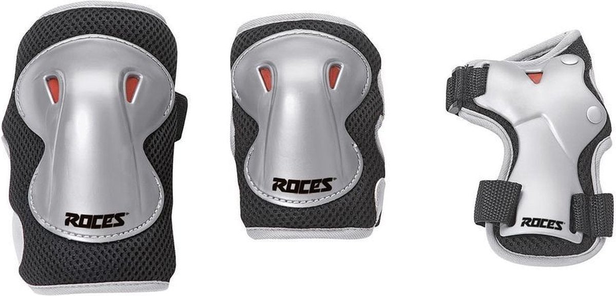 Roces – super skate protection 3-pack – protection enfant – gris – taille s
