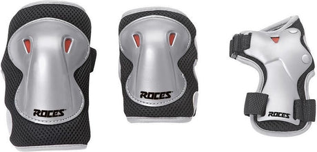 set de protection pour patins Super junior argent taille M 6 pièces