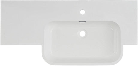 Évier Differnz 100x20x48cm 1 trou robinetterie 1 évier polybéton blanc