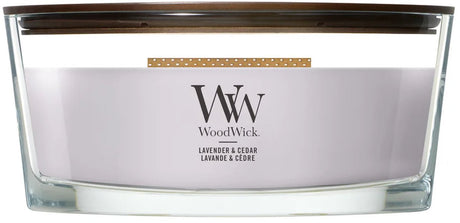 Bougie parfumée Woodwick Heartwick Flame Ellipse Cèdre Lavande - 50 heures de combustion