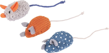 Flamingo floera - jouets chats - ps floera souris bleu s 16cm - 3pcs - 131111 - 3pcs