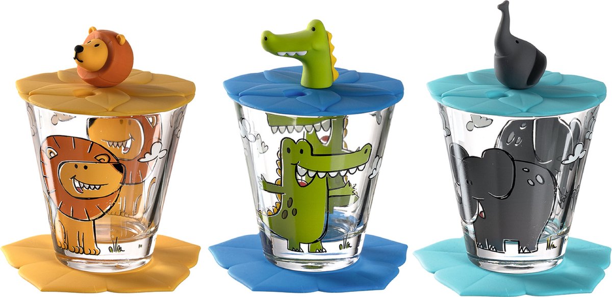Leonardo bambini set à boire lion, crocodile, éléphant - 9 pièces