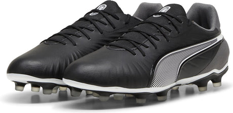 Puma king match fg ag chaussures de sport unisexes - noir- blanc-gris foncé cool