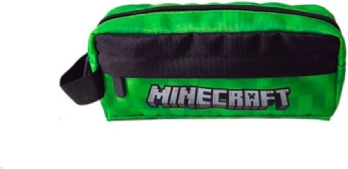 Minecraft etui - groen - school etui - pennenzak