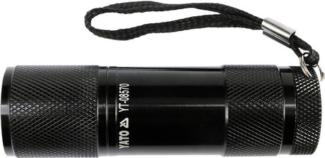 Yato - lampe de poche en aluminium - 9 LED - noir - 85x25mm