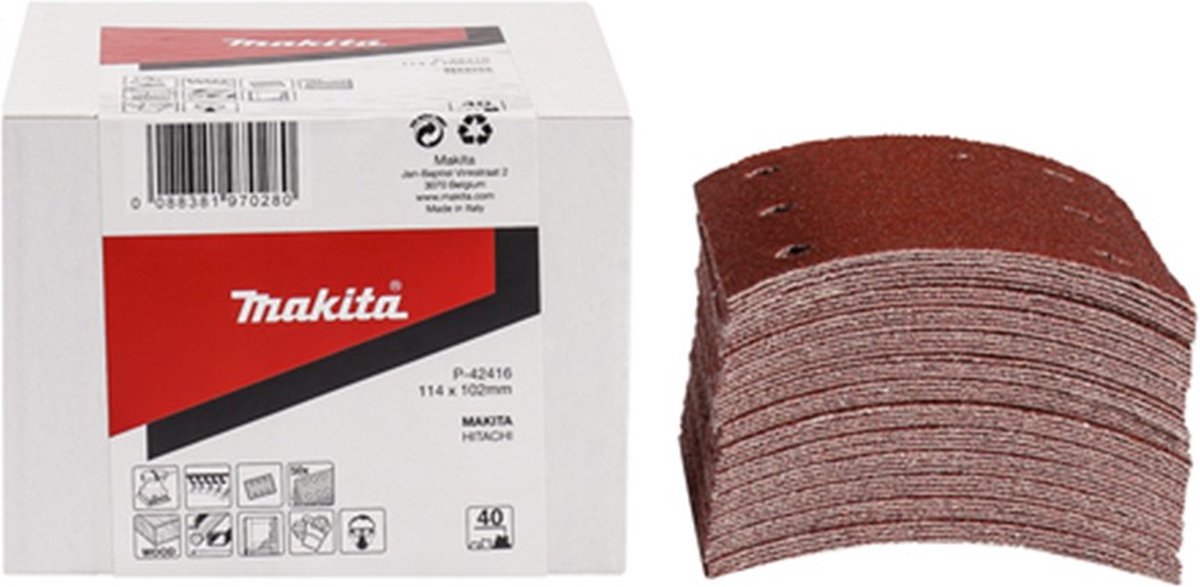 Makita accessoires feuille abrasive k120 114x102 rouge - p-42450 - p-42450