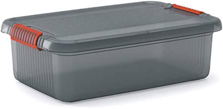Kis k boîte de rangement à loquet m avec couvercle 28 l transparent