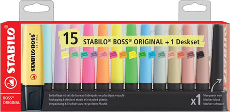 Stabilo boss original pastel naturecolors surligneurs ensemble de bureau - 15 pcs.