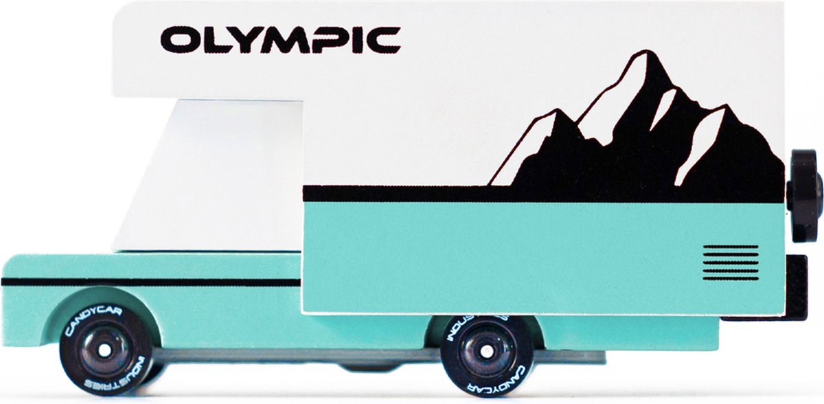 Candylab Toys Candycar World : camping-car olympique (was35) 10,2 x 4,8 x 5,1 cm, moulé sous pression en bois, dans une boîte cadeau, 3+