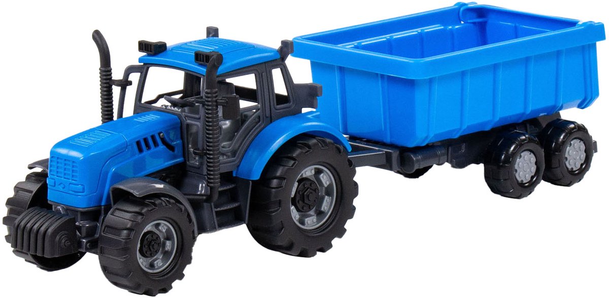 Tracteur Cavallino avec remorque de camion de basculement bleu, échelle 1:32
