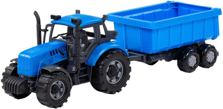 Tracteur Cavallino avec remorque de camion de basculement bleu, échelle 1:32