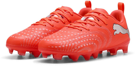 Puma future 9 play fg ag jr chaussures de sport unisexes - rouge brillant- blanc- noir- argent