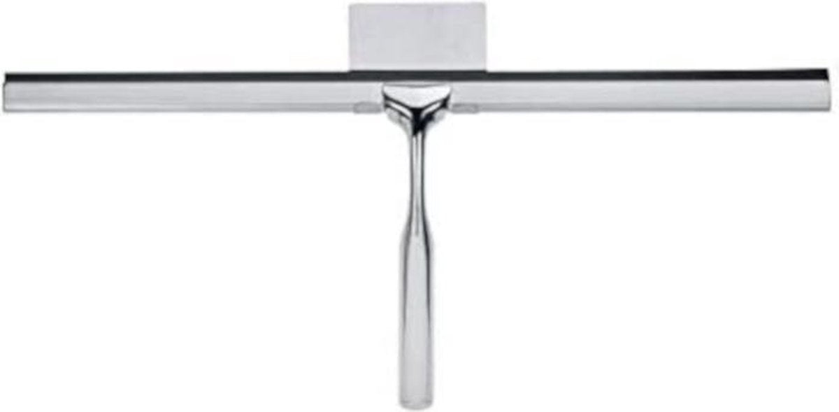 Wenko Essuie-glace de douche terni jumbo 40cm en acier inoxydable - essuie-glace - extracteur de douche extra large - montage sans perçage