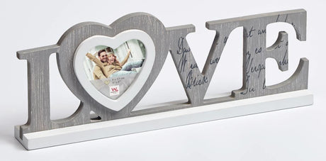 Walther love - cadre portrait en bois - format photo 8x 7,7 cm - gris blanc