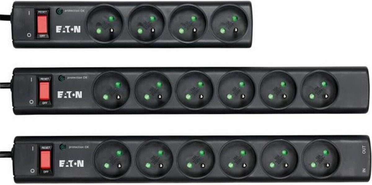 Eaton plug dosenleiste uberspannungsschutz - bande de protection 6 fr - ps6f - 6 French plug doses - noir