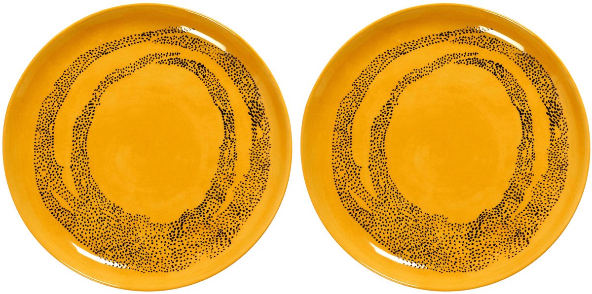 Serax - fête ottolenghi - assiette m - jaune noir - 22 ø - 2 pièces
