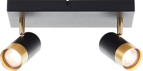 Brilliant vigolo - spot de plafond - gu10 2x5w - 3000k - or noir