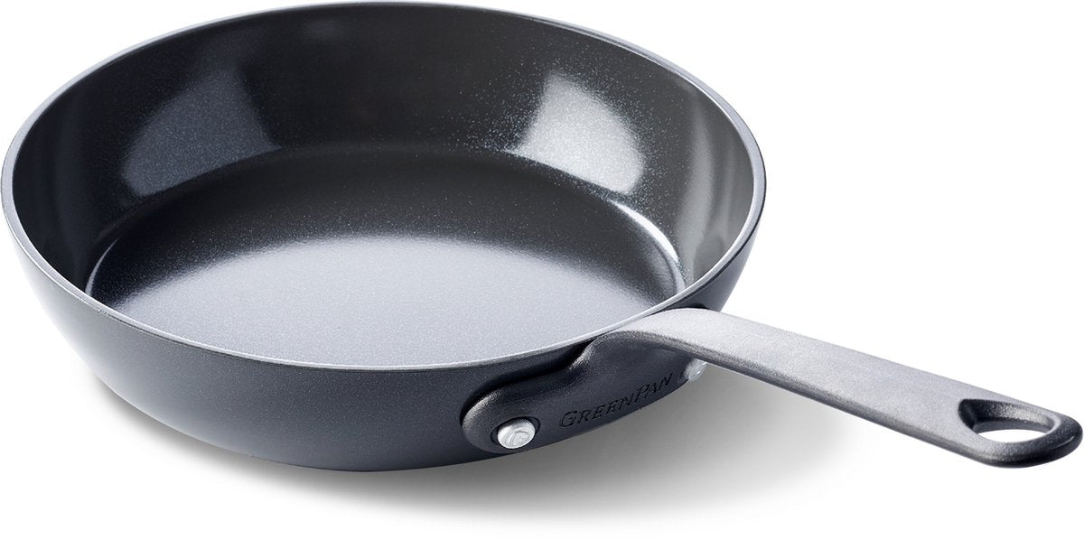 Poêle à frire Greenpan Craft en aluminium ø30 cm - sans PFA - noir - convient à l'induction et au lave-vaisselle - passe au four jusqu'à 220° - aluminium trempé - poignées en acier inoxydable - surface de cuisson plus grande