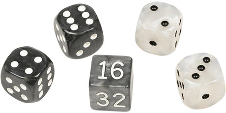 Jeu de dés de backgammon Philos noir et blanc 16 mm