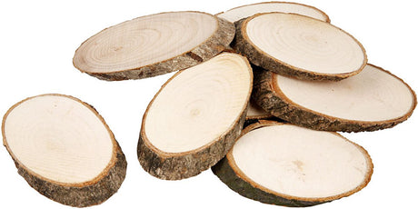 Creativ company Disque en bois avec écorce, dimensions 7,5 x 4,5 cm, épaisseur 8 mm, 20 pièces 1 boîte