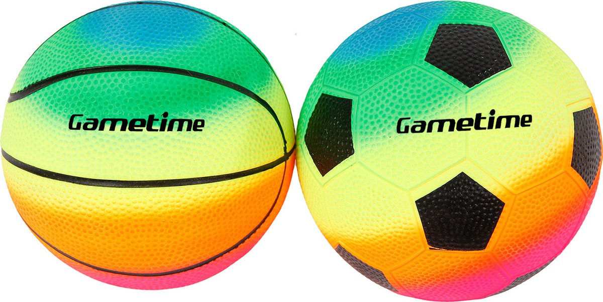Jeu de mini ballons de sport Gametime, football, basket-ball, 2 pièces.