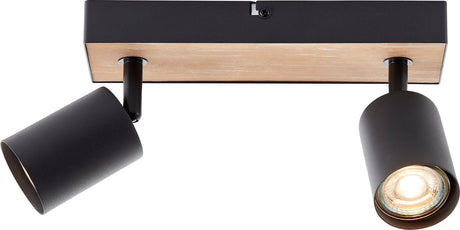 Brilliant Jello Wood - spot de plafond - 2xgu10 - bois noir