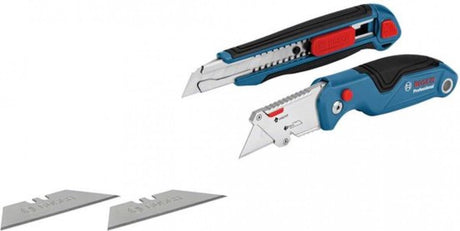 Bosch bleu 1600a016bm | 2 pièces | ensemble de couteaux | couteau pliant universel et couteau de coupe professionnel - 1600a016bm