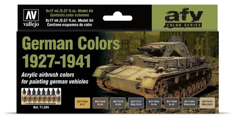 Vallejo hobby paint peinture acrylique - 71205 couleurs allemandes 1927-194 - set de peinture acrylique - 8x 17 ml