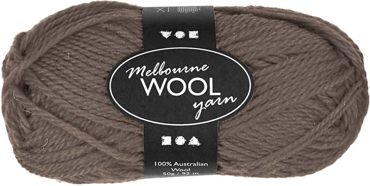 Creativ Company Melbourne Yarn Grey Brown, 92m