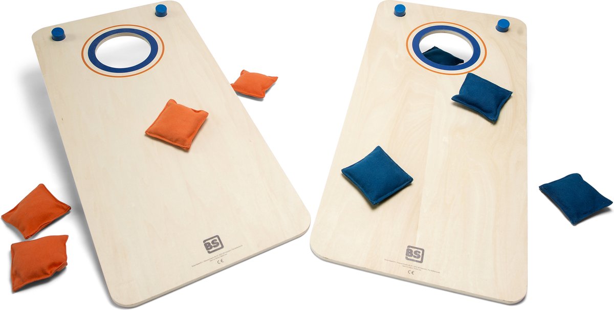 Bs toys jeu de cornhole - jeu de pouf - jouets d'extérieur à partir de 8 ans - jeu de lancer de pouf - jeux pour enfants - jouets d'extérieur - jeu d'extérieur - jeux d'extérieur - jouets de jardin - cadeau pour enfant