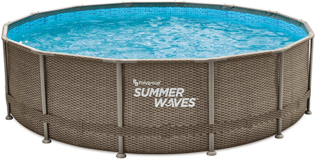 Piscine à cadre Summer Waves ronde - ⌀427 x 107 cm - piscines - avec pompe de filtration - pompe de piscine - cartouche filtrante - couverture - tapis de sol - échelle - kit d'entretien