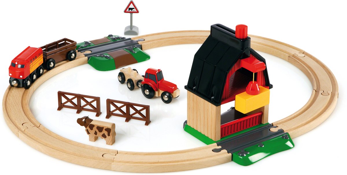 Coffret train Brio avec ferme - jouets éducatifs pour enfants - 33719