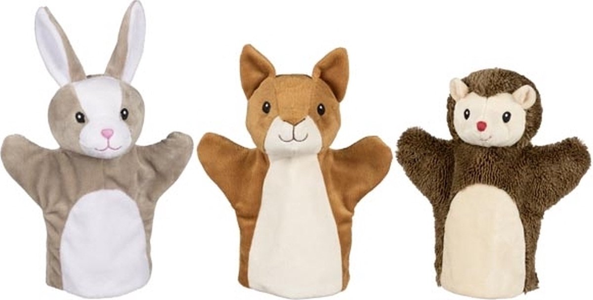 Marionnettes Goki 1 pièce, écureuil, lapin ou hérisson