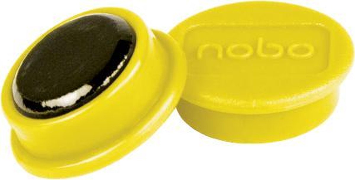 Aimants magnétiques pour tableau blanc Nobo - pack de 10 - aimants 24 mm - jaune