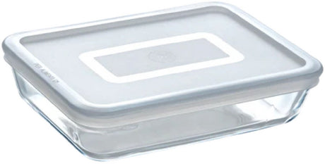 Bol rectangulaire en Pyrex 1,5 l - cuisson congélation avec couvercle conservation