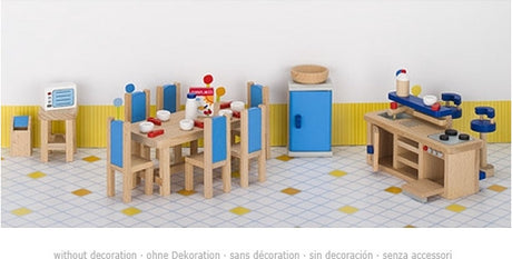 Meubles pour maison de poupée Goki : cuisine moderne 30 pièces (y compris accessoires, hors TVA)