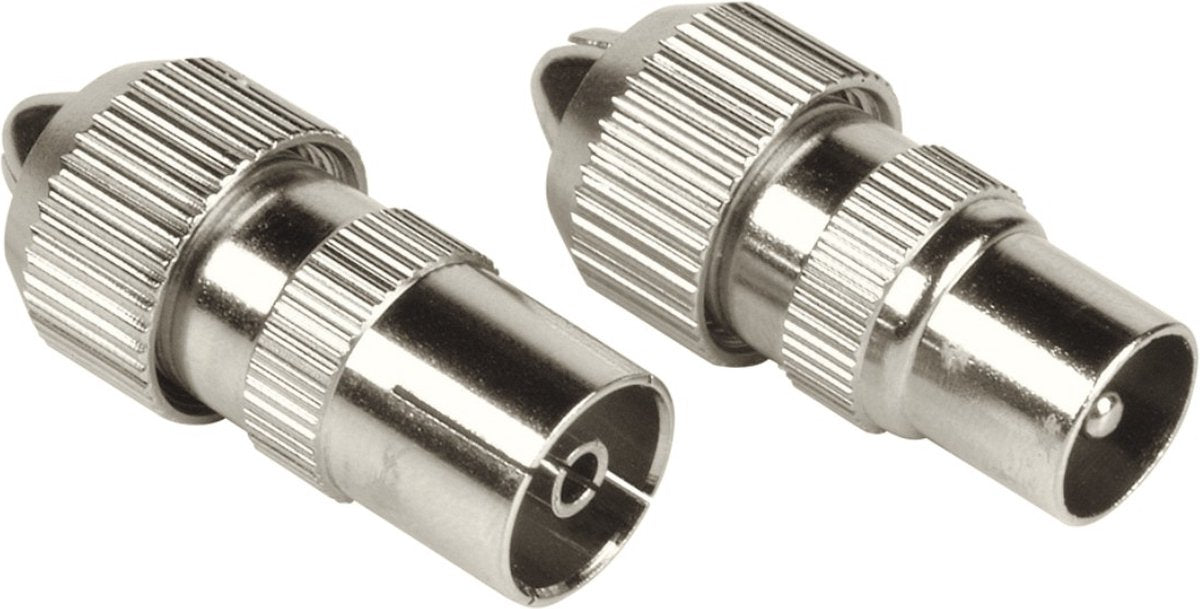 Hama kit coaxial connecteur métallique accouplement à visser