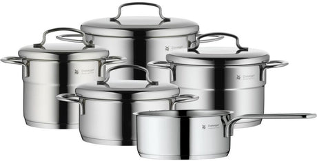 Wmf mini - ensemble de casseroles - 5 pièces - adapté à l'induction - compact - acier inoxydable